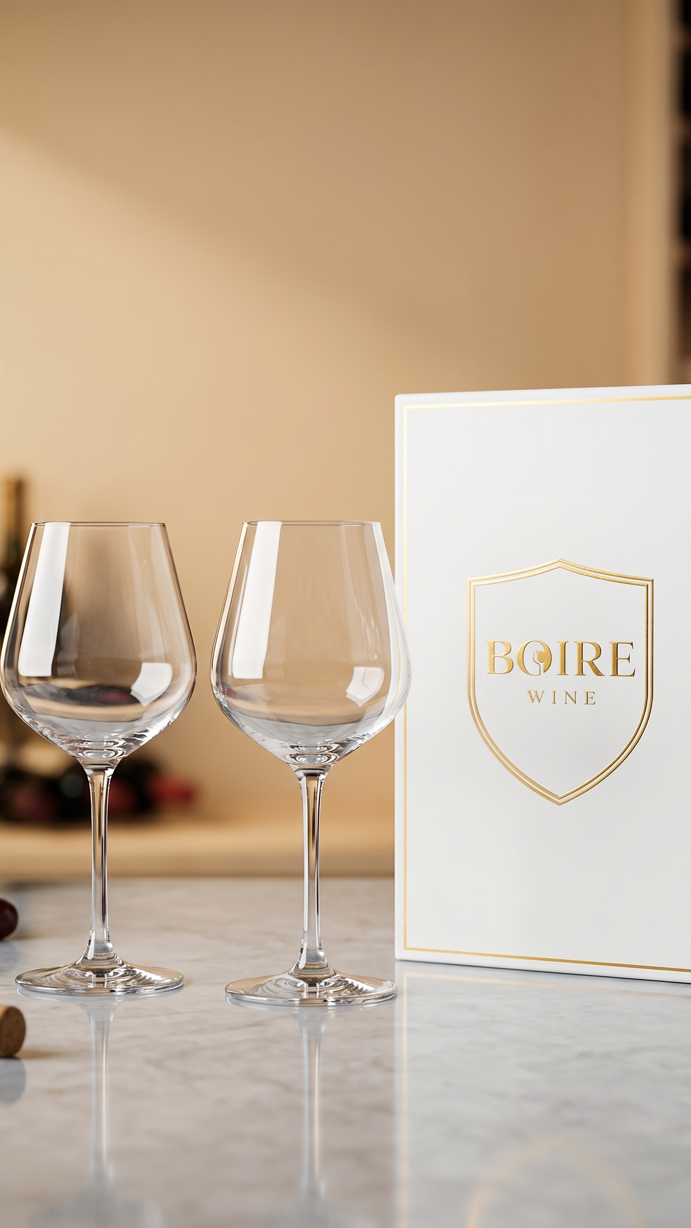 2 Crystal Wine Glass