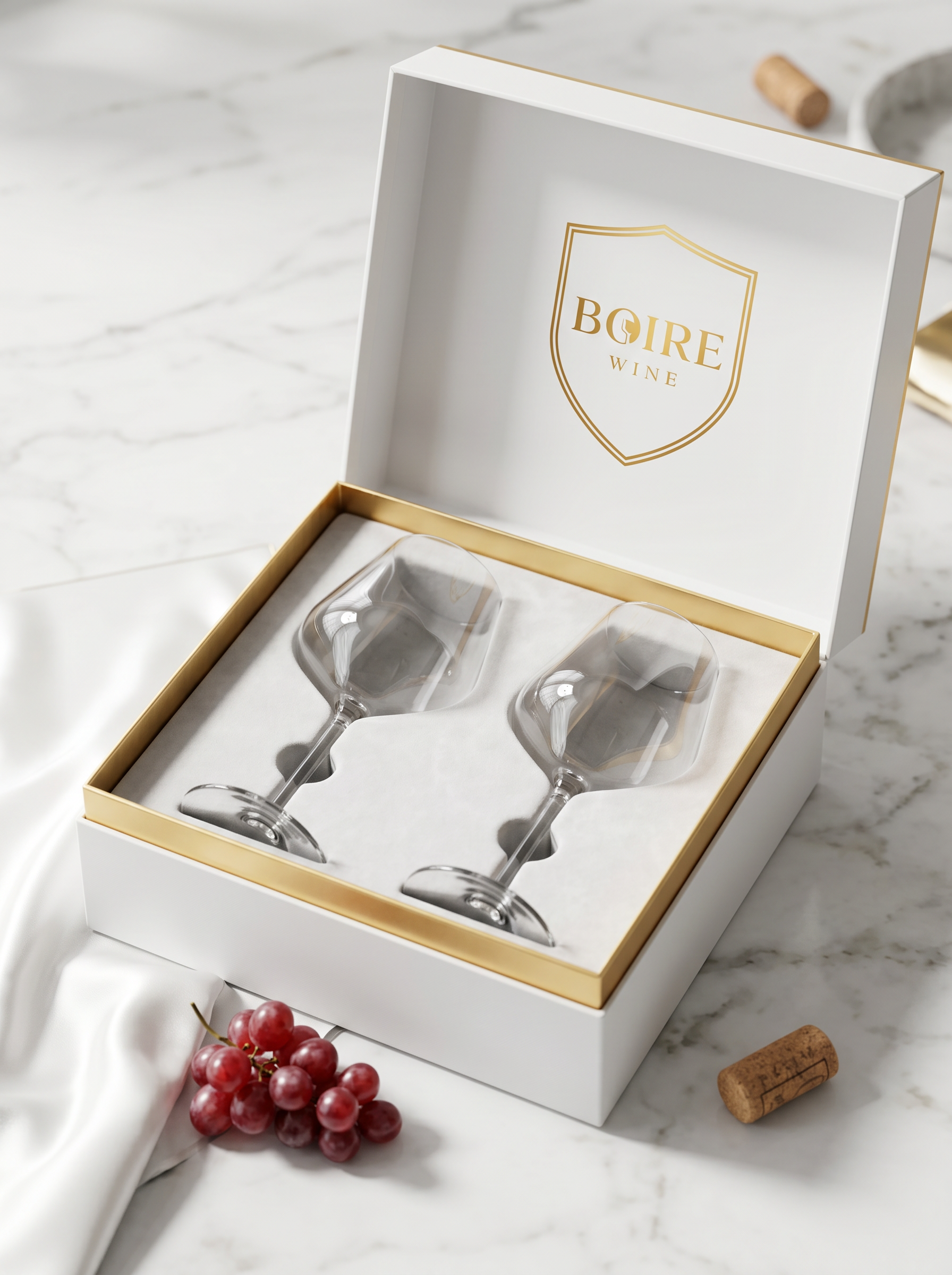 2 Crystal Wine Glass