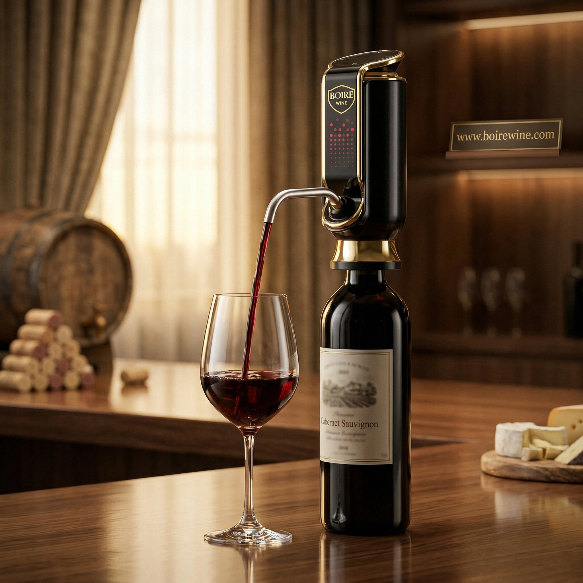 Boire Electric Wine Aerator, Dispenser & Vacuum Saver with LED Display